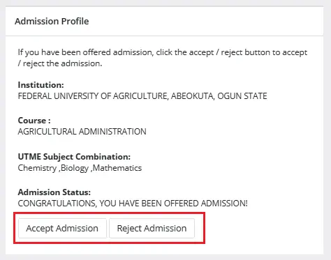 accept or reject admission on jamb caps